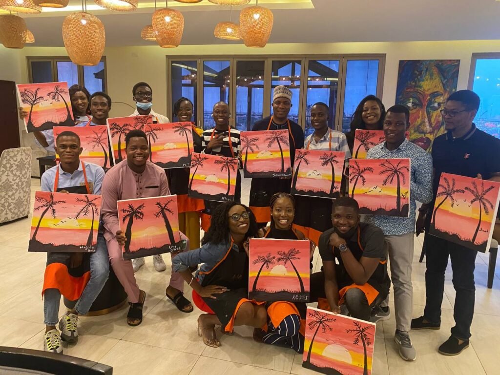 Art Fusion Sip & Paint in Lagos Team Building Event